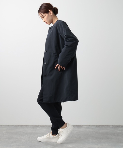 BARNYARDSTORM(バンヤードストーム)の「BARNYARDSTORM / ノーカラー中綿コート(ノーカラーコート・レディース・ネイビー/オフホワイト・0/1)」の12枚目の写真