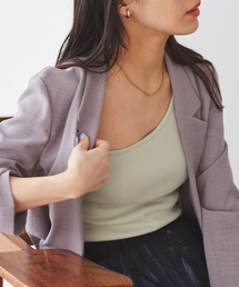 ワンショルダーテレコタンクトップ