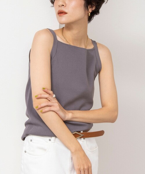 NOLLEY’S（ノーリーズ）の「総針オトナタンクトップ（タンクトップ・レディース・ネイビー/チャコールグレー/ブラック/アイボリー・38/36）」の4枚目の写真