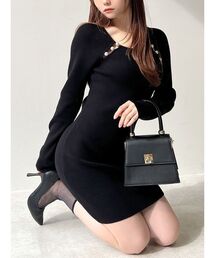 RESEXXY | パールビーズリブニットワンピース(ワンピース)