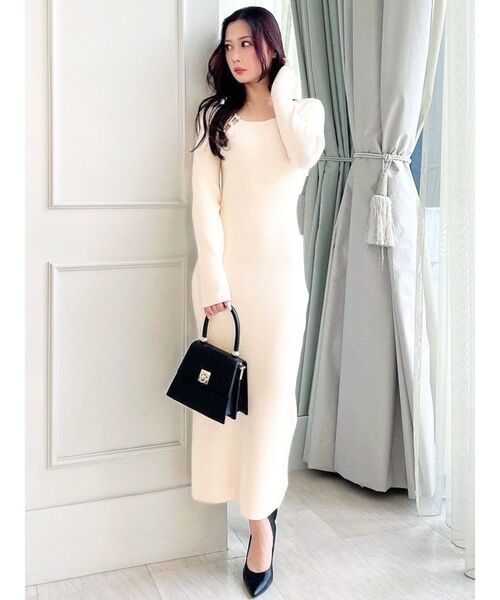 RESEXXY（リゼクシー）の「パールビーズリブニットワンピース（ワンピース・レディース・アイボリー/ブラック・SMALL/MEDIUM）」の21枚目の写真