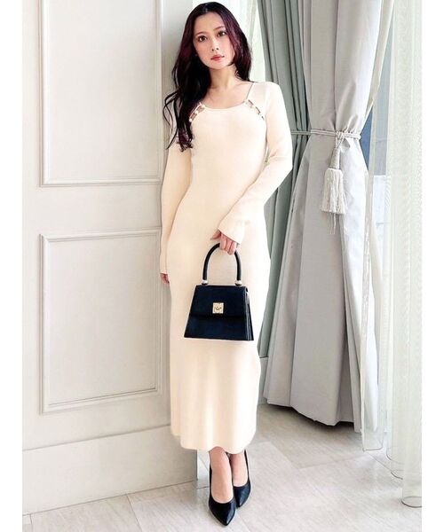 RESEXXY（リゼクシー）の「パールビーズリブニットワンピース（ワンピース・レディース・アイボリー/ブラック・SMALL/MEDIUM）」の22枚目の写真