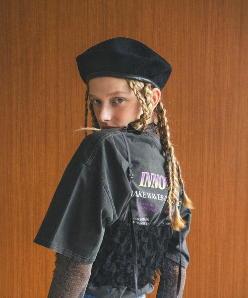 VIS（ビス）の「【手洗いOK】サーモベレー帽（ハンチング/ベレー帽・レディース・ベージュ/ブラック・FREE）」の3枚目の写真