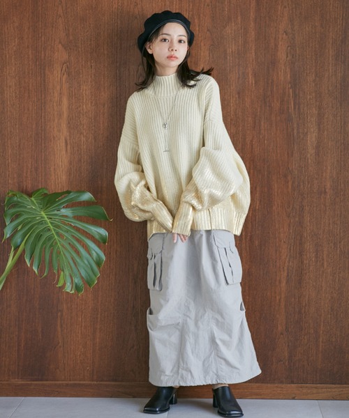 VIS（ビス）の「【手洗いOK】サーモベレー帽（ハンチング/ベレー帽・レディース・ベージュ/ブラック・FREE）」の17枚目の写真