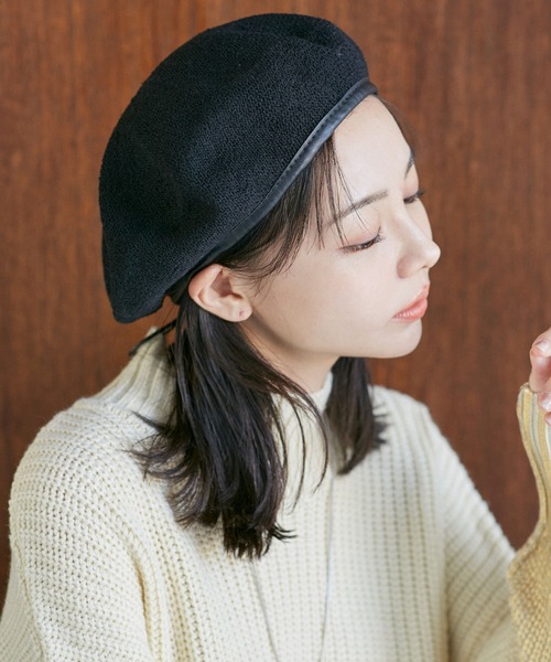 VIS（ビス）の「【手洗いOK】サーモベレー帽（ハンチング/ベレー帽・レディース・ベージュ/ブラック・FREE）」の6枚目の写真