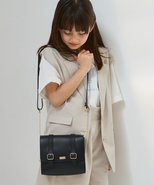 GLOBAL WORK（グローバルワーク）の「フラップショルダーBAG/108356（ショルダーバッグ・キッズ・ブラック/ナチュラル・ONESIZE）」の2枚目の写真