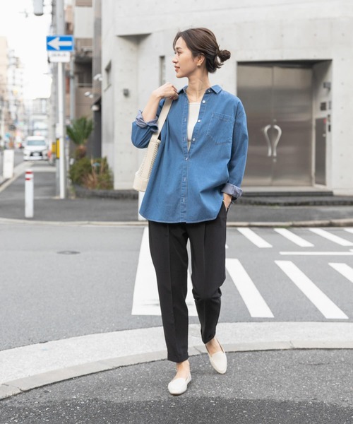【美品】 アーバンリサーチ ドアーズ ストレッチテーパードイージーパンツ ブルー セール】ストレッチテーパードイージーパンツ（その他パンツ