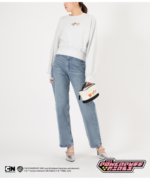 ANAP(アナップ)の「パワーパフ ガールズ ANAP コラボ スウェット トレーナー クロップド丈 裏毛(スウェット・レディース・ライトグレー/ネイビー・FREE)」の9枚目の写真