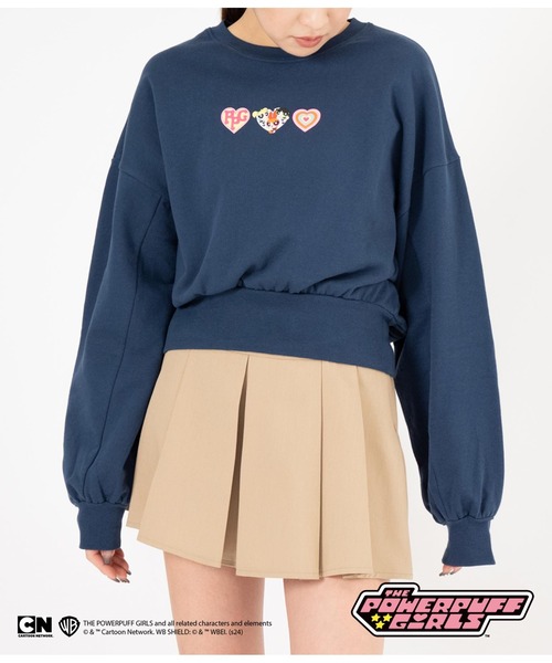 ANAP(アナップ)の「パワーパフ ガールズ ANAP コラボ スウェット トレーナー クロップド丈 裏毛(スウェット・レディース・ライトグレー/ネイビー・FREE)」の10枚目の写真