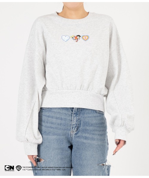 ANAP(アナップ)の「パワーパフ ガールズ ANAP コラボ スウェット トレーナー クロップド丈 裏毛(スウェット・レディース・ライトグレー/ネイビー・FREE)」の13枚目の写真