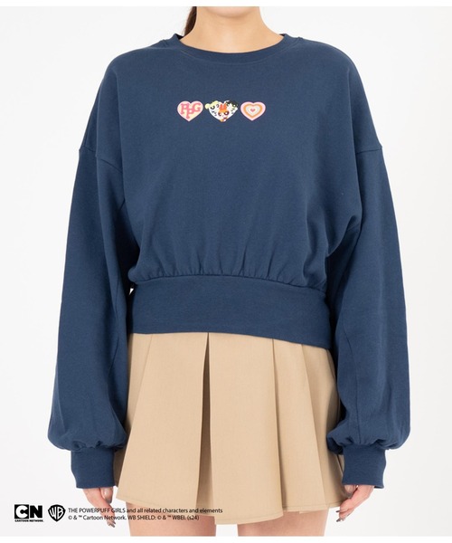 ANAP(アナップ)の「パワーパフ ガールズ ANAP コラボ スウェット トレーナー クロップド丈 裏毛(スウェット・レディース・ライトグレー/ネイビー・FREE)」の16枚目の写真