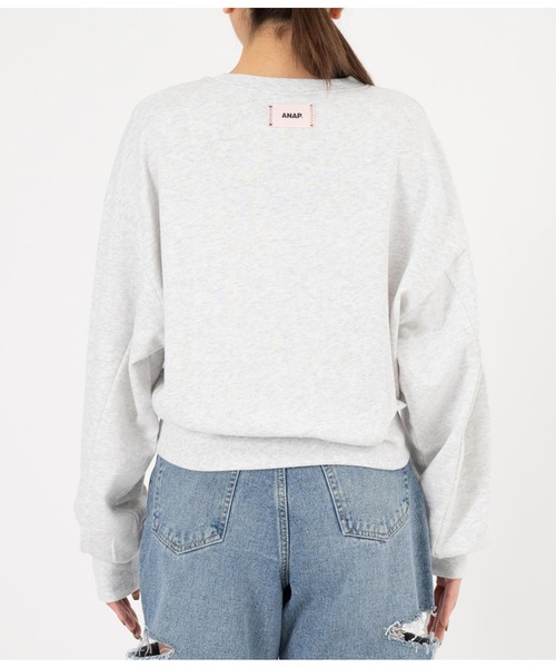 ANAP(アナップ)の「パワーパフ ガールズ ANAP コラボ スウェット トレーナー クロップド丈 裏毛(スウェット・レディース・ライトグレー/ネイビー・FREE)」の15枚目の写真