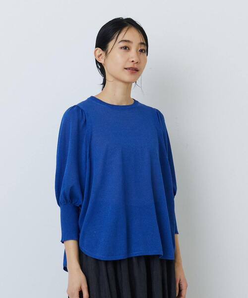 ADIEU TRISTESSE 新品 和紙シアーパフスリーブプルオーバー 定価20680円 セーター ニット ブラック レディース アデュートリステス【中古】6-0330M∞ ADIEU TRISTESSE（アデュートリステス）の「和紙シアーパフスリーブ