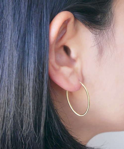 K18YG フープピアス（大）（ピアス（両耳用））｜va vendome