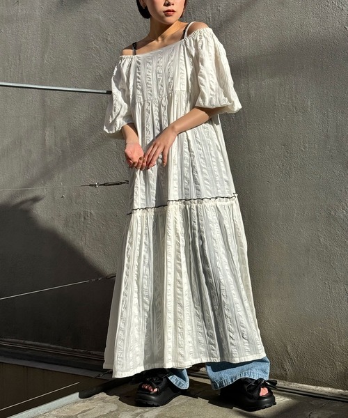 【美品】Patou パトゥ　アイコニックドレス　オフショル　ワンピース PATOU パトゥ ワンピース オフショルダー ドレス フレア (PATOU