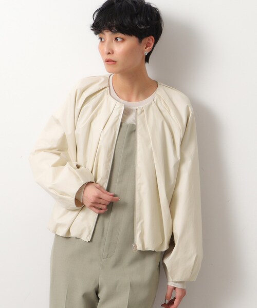 OPAQUE.CLIP（オペークドットクリップ）の「◆コットンタックZIPブルゾン【洗濯機洗い可】（ブルゾン・レディース・ナチュラル/ホワイト・38/40/42）」の16枚目の写真