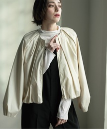 ◆コットンタックZIPブルゾン【洗濯機洗い可】