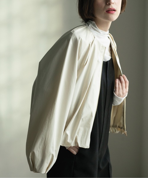 OPAQUE.CLIP（オペークドットクリップ）の「◆コットンタックZIPブルゾン【洗濯機洗い可】（ブルゾン・レディース・ナチュラル/ホワイト・38/40/42）」の10枚目の写真