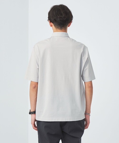 green label relaxing（グリーンレーベルリラクシング）の「サッカー ストライプ ボタンダウンカラー 半袖 ポロシャツ -吸水速乾-（ポロシャツ・メンズ・コバルトブルー/ネイビー/ライトグレー・S/M/L/XL/XXL）」の9枚目の写真