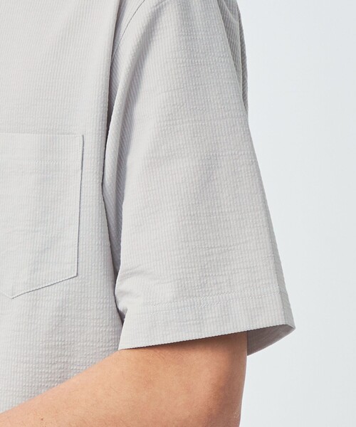 green label relaxing（グリーンレーベルリラクシング）の「サッカー ストライプ ボタンダウンカラー 半袖 ポロシャツ -吸水速乾-（ポロシャツ・メンズ・コバルトブルー/ネイビー/ライトグレー・S/M/L/XL/XXL）」の11枚目の写真