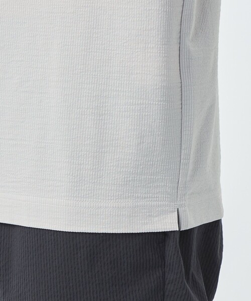 green label relaxing（グリーンレーベルリラクシング）の「サッカー ストライプ ボタンダウンカラー 半袖 ポロシャツ -吸水速乾-（ポロシャツ・メンズ・コバルトブルー/ネイビー/ライトグレー・S/M/L/XL/XXL）」の12枚目の写真