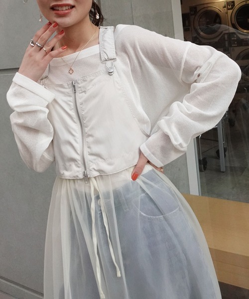 CORNERS（コーナーズ）の「ナイロン×オーガンジーマルチWAYサロペットワンピ（ワンピース・レディース・チャコールグレー/ベージュ系その他/カーキ/ブラック・M）」の21枚目の写真