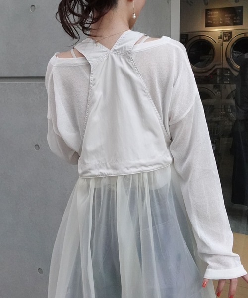 CORNERS（コーナーズ）の「ナイロン×オーガンジーマルチWAYサロペットワンピ（ワンピース・レディース・チャコールグレー/ベージュ系その他/カーキ/ブラック・M）」の22枚目の写真