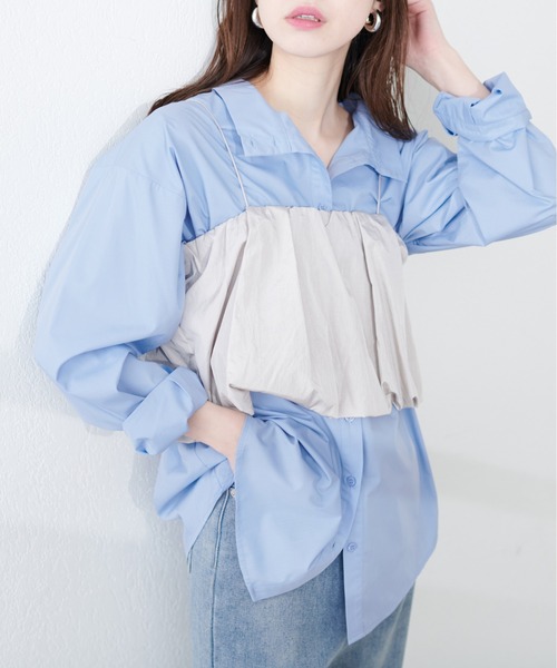 natural couture(ナチュラルクチュール)の「2WAYハイネックゆるシャツ(シャツ/ブラウス・レディース・オフホワイト/ブルー/その他1/その他2・FREE)」の2枚目の写真