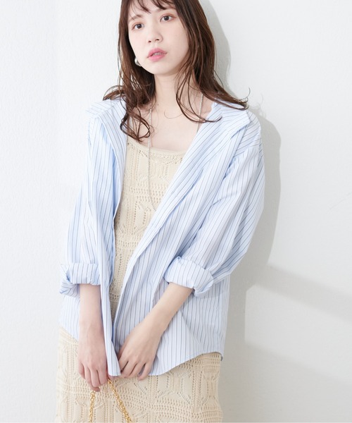 natural couture(ナチュラルクチュール)の「2WAYハイネックゆるシャツ(シャツ/ブラウス・レディース・オフホワイト/ブルー/その他1/その他2・FREE)」の17枚目の写真