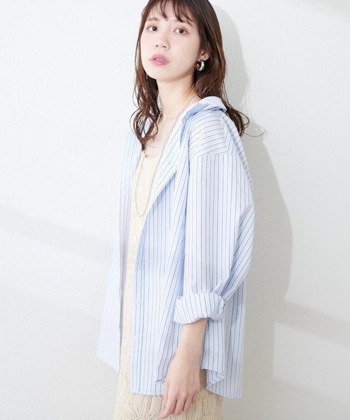 natural couture(ナチュラルクチュール)の「2WAYハイネックゆるシャツ(シャツ/ブラウス・レディース・オフホワイト/ブルー/その他1/その他2・FREE)」の18枚目の写真
