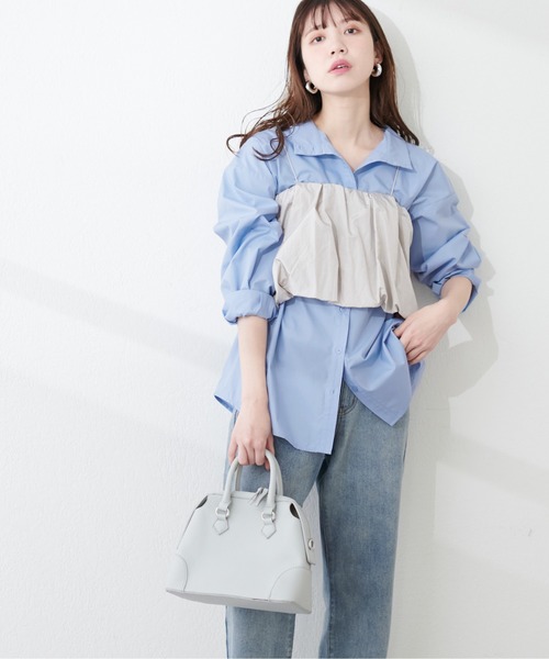 natural couture(ナチュラルクチュール)の「2WAYハイネックゆるシャツ(シャツ/ブラウス・レディース・オフホワイト/ブルー/その他1/その他2・FREE)」の11枚目の写真