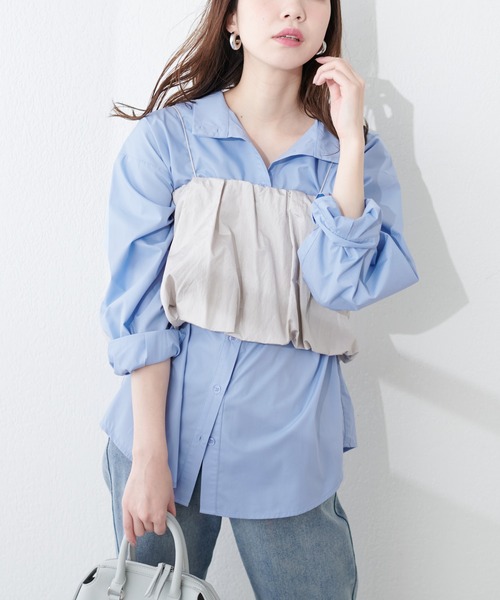 natural couture(ナチュラルクチュール)の「2WAYハイネックゆるシャツ(シャツ/ブラウス・レディース・オフホワイト/ブルー/その他1/その他2・FREE)」の10枚目の写真