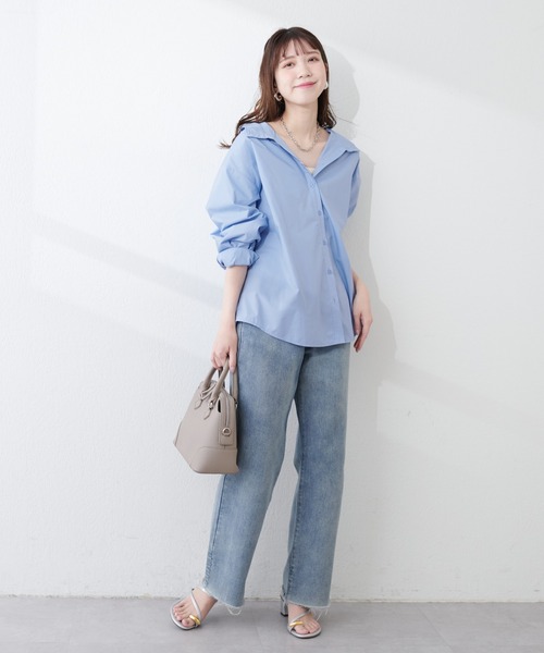 natural couture(ナチュラルクチュール)の「2WAYハイネックゆるシャツ(シャツ/ブラウス・レディース・オフホワイト/ブルー/その他1/その他2・FREE)」の15枚目の写真