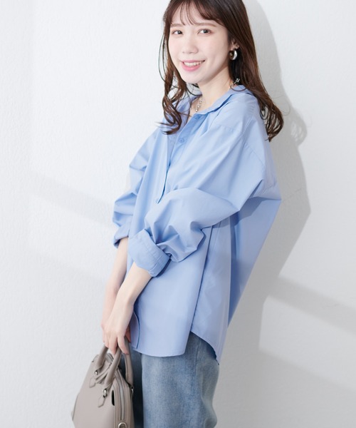 natural couture(ナチュラルクチュール)の「2WAYハイネックゆるシャツ(シャツ/ブラウス・レディース・オフホワイト/ブルー/その他1/その他2・FREE)」の14枚目の写真
