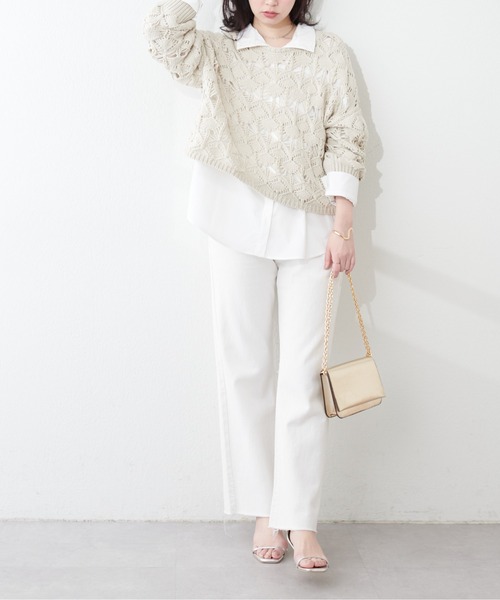 natural couture(ナチュラルクチュール)の「2WAYハイネックゆるシャツ(シャツ/ブラウス・レディース・オフホワイト/ブルー/その他1/その他2・FREE)」の9枚目の写真