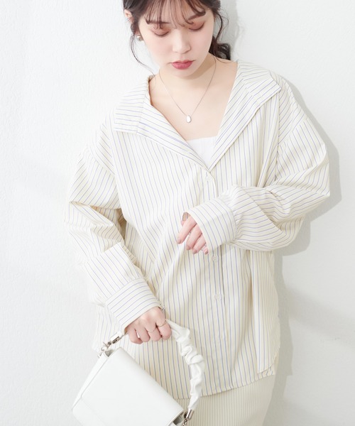 natural couture(ナチュラルクチュール)の「2WAYハイネックゆるシャツ(シャツ/ブラウス・レディース・オフホワイト/ブルー/その他1/その他2・FREE)」の21枚目の写真