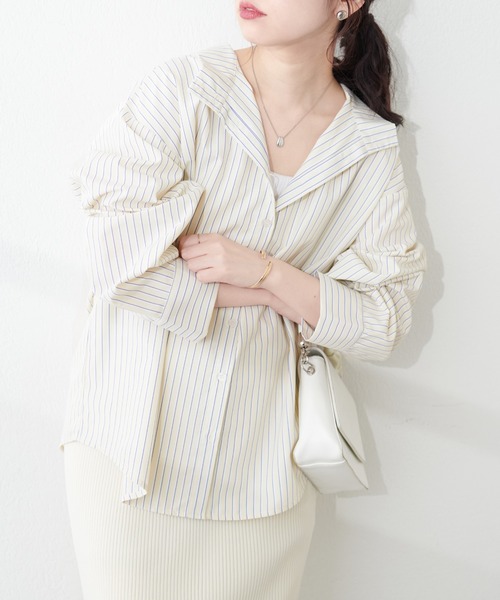 natural couture(ナチュラルクチュール)の「2WAYハイネックゆるシャツ(シャツ/ブラウス・レディース・オフホワイト/ブルー/その他1/その他2・FREE)」の22枚目の写真