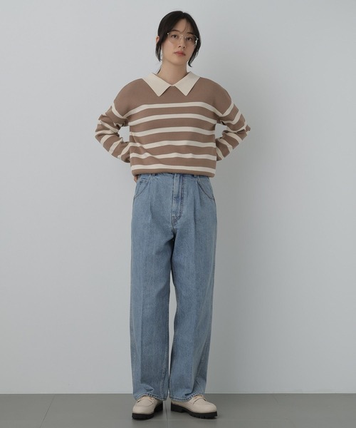 saloon（サルーン）の「SALOON(サルーン)/センタプレスストレートデニム（デニムパンツ・レディース・ライトブルー・SMALL/MEDIUM）」の21枚目の写真