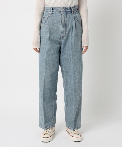 saloon（サルーン）の「SALOON(サルーン)/センタプレスストレートデニム（デニムパンツ・レディース・ライトブルー・SMALL/MEDIUM）」の9枚目の写真