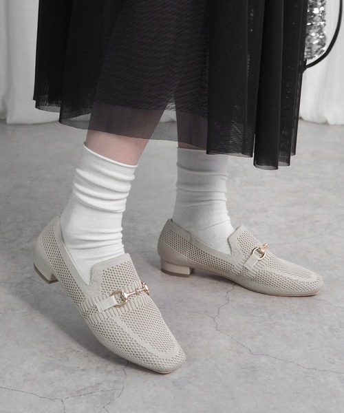 minia（ミニア）の「ニットビットローファー（ローファー・レディース・モカ/アイボリー/ブラック・S/M/L/LL）」の5枚目の写真