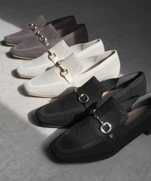 minia（ミニア）の「ニットビットローファー（ローファー・レディース・モカ/アイボリー/ブラック・S/M/L/LL）」の17枚目の写真