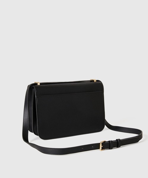 BENETTON (UNITED COLORS OF BENETTON)（ベネトンユナイテッドカラーズオブベネトン）の「メタルロゴフェイクレザーミディアムショルダーバッグ（ショルダーバッグ・レディース・ブラック/ホワイト・FREE）」の14枚目の写真