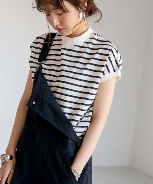 coen（コーエン）の「USAコットンリピTフレンチスリーブ（Tシャツ/カットソー・レディース・オフホワイト/ナチュラル/その他4/モカ/ダークグレー/コバルトブルー/その他3/その他2/その他1/ブラック・L/M）」の7枚目の写真