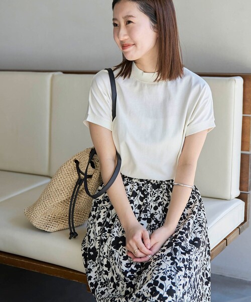 coen（コーエン）の「USAコットンリピTフレンチスリーブ（Tシャツ/カットソー・レディース・オフホワイト/ナチュラル/その他4/モカ/ダークグレー/コバルトブルー/その他3/その他2/その他1/ブラック・L/M）」の5枚目の写真