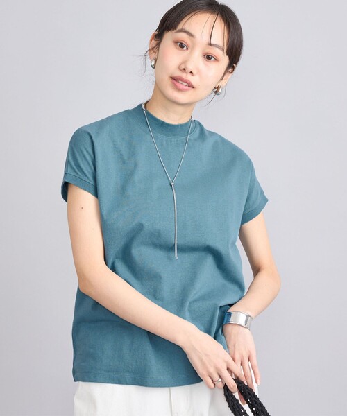 coen（コーエン）の「USAコットンリピTフレンチスリーブ（Tシャツ/カットソー・レディース・オフホワイト/ナチュラル/その他4/モカ/ダークグレー/コバルトブルー/その他3/その他2/その他1/ブラック・L/M）」の6枚目の写真