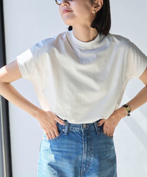 coen（コーエン）の「USAコットンリピTフレンチスリーブ（Tシャツ/カットソー・レディース・オフホワイト/ナチュラル/その他4/モカ/ダークグレー/コバルトブルー/その他3/その他2/その他1/ブラック・L/M）」の11枚目の写真