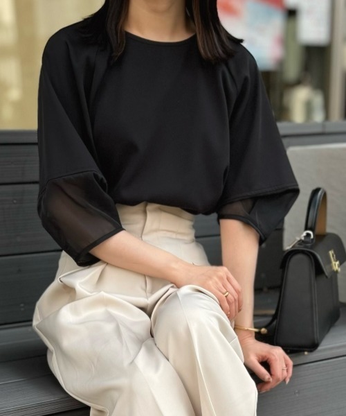 NAUL（ナウル）の「【ORIGINAL】シアー切替バルーンスリーブブラウス