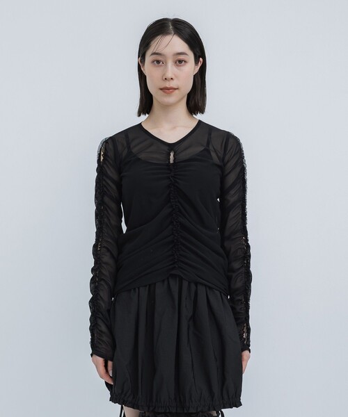 STUDIOUS PoI シアー トップス チュール カットソー　サイズ2 STUDIOUS/ステュディオス】コズミックシアートップス（Tシャツ