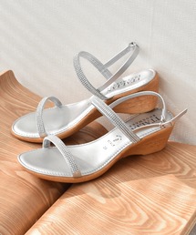 ITALIAN SHOEMAKERS（イタリアンシューメーカー）の「【ITALIAN SHOEMAKERS】ラインストーンダブルベルトサンダル(942111)（サンダル）」