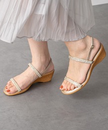ITALIAN SHOEMAKERS（イタリアンシューメーカー）の「【ITALIAN SHOEMAKERS】ラインストーンダブルベルトサンダル(942111)（サンダル）」